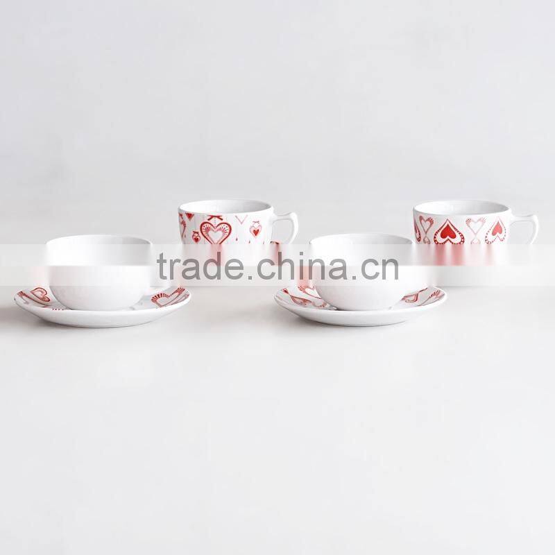porcelain coffee mug and saucer with iron shelf