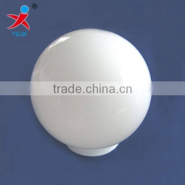mouth blown opal white round glass globe lamp shades for sales