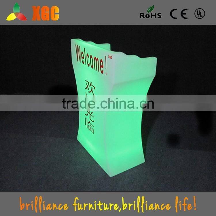 Plastic Outdoor LED lighted bar table and chair