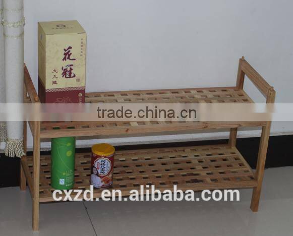 new product simple design two-tier walnut shoe rack