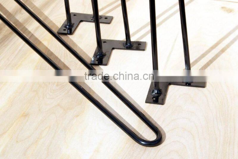 18 inch 2 rod black mirror solid steel hairpin leg wholesale price