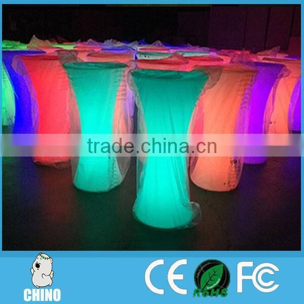 Factory directly sale 60*60*110cm LED Cocktail table with Remote