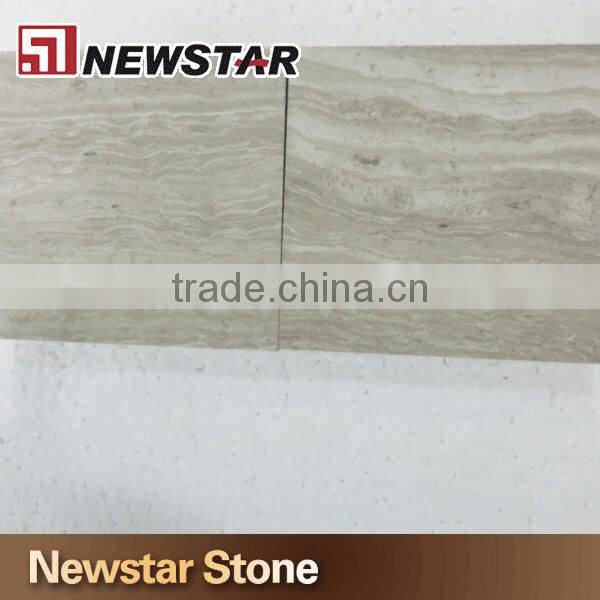 Newstar White Wooden Veins Stone Finished Marble Tile