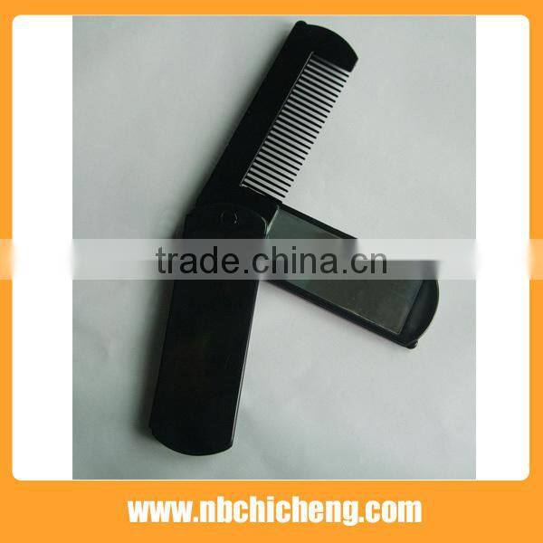 Folding Comb with Mirror Hotel Plastic Folding Comb