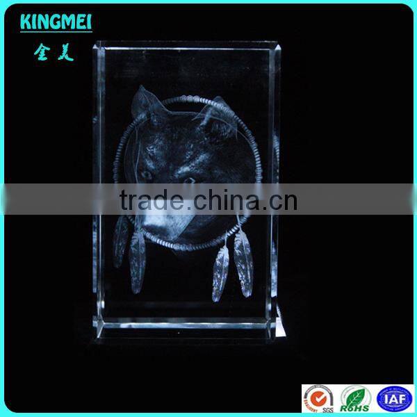 customized 3d crystal gift tank model with base K9 crystal engraving laser carved blank