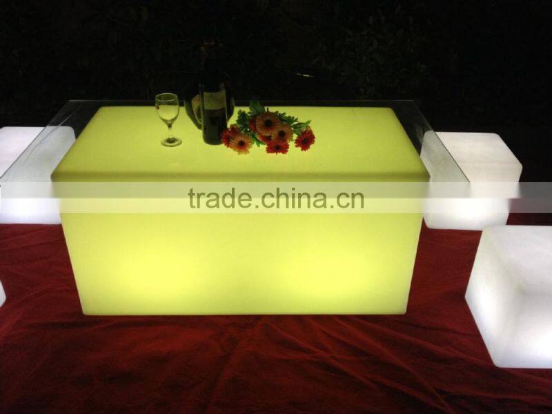 Led bar furniture,club bar table chair/Led cuboid bar table