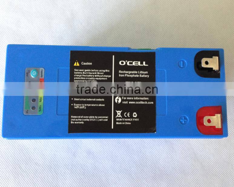 12V LiFePO4 battery pack 9Ah with fuel guage for UPS lead acid battery replacement