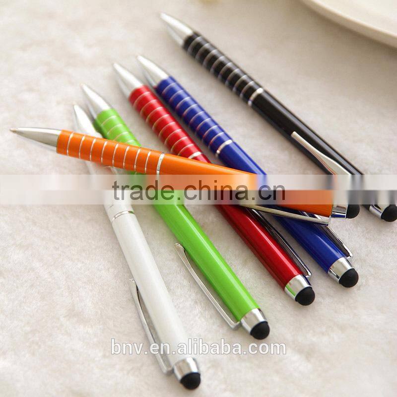 2015 new multi functional metal ball pen with stylus