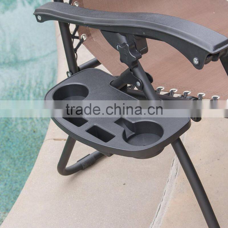 2 Pack Garden Pool Brown Folding Zero Gravity Lawn Chair