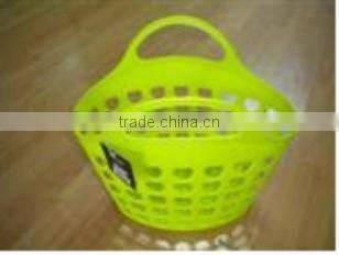 plastic PE heart- shaped soft basket with handle