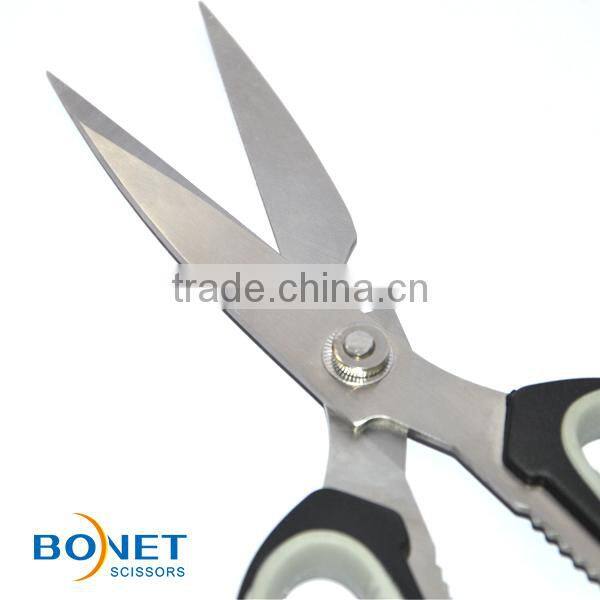 SKI0014 FDA qualified 7-3/4" sharp point kitchen bottle opener scissors