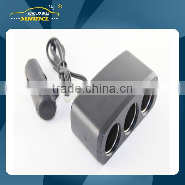 3 Plug Car Cigarette Lighter Socket Adapter with CE Certificate for iPhone , Tablet