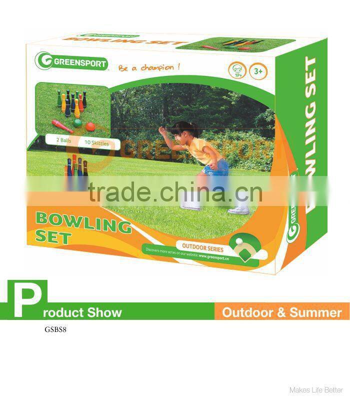 wooden mini bowling pins