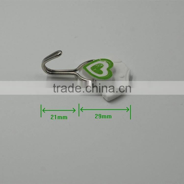 4pcs Durable Mini Adhesive Plastic/Metal Wall Hook with Sticker