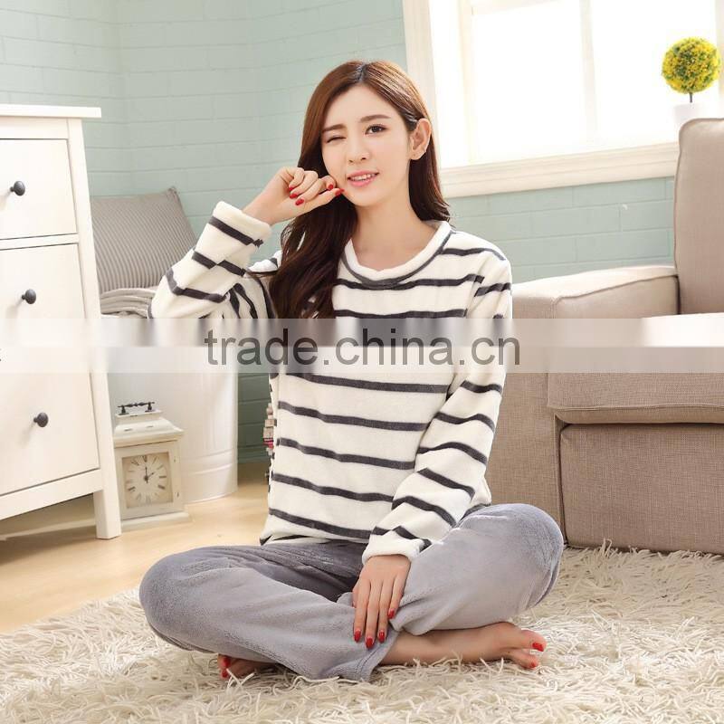 Hot sale couple lovers sleep wear mature sleeping wear for winter comfortable pajamas