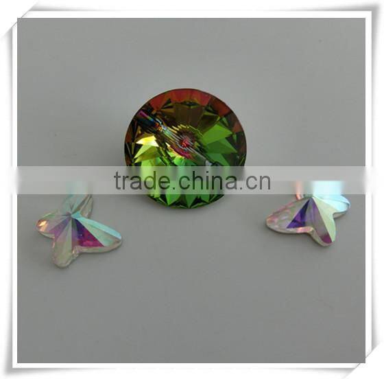 rainbow rivoli bicone crystal glass button for sofa furniture