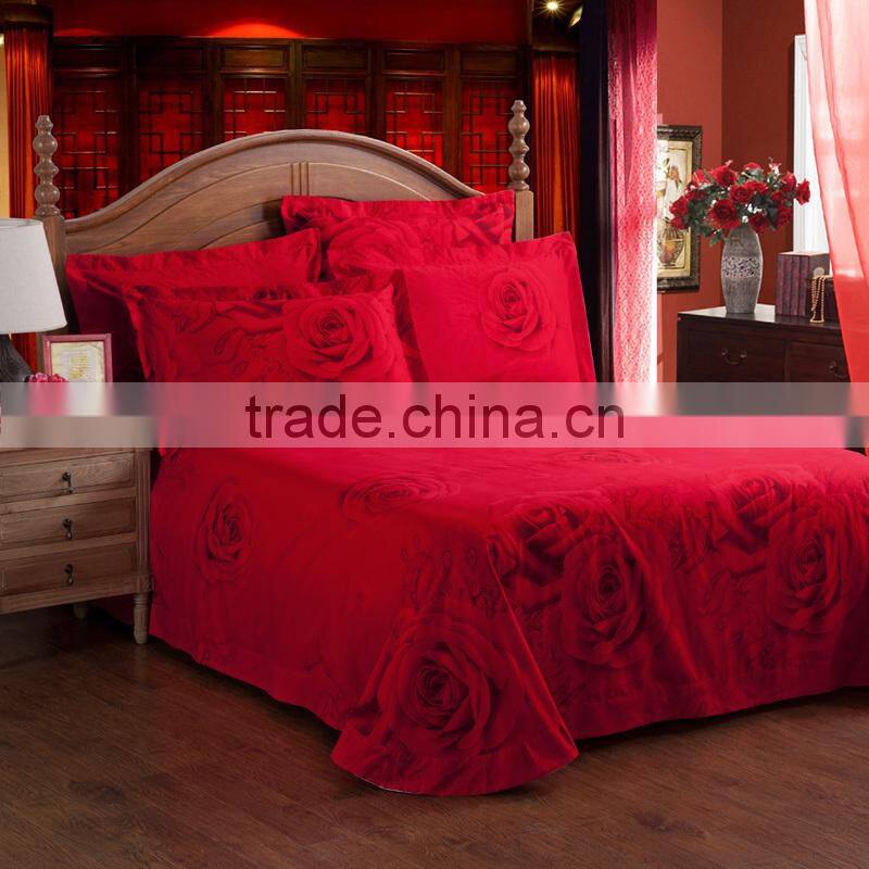 Chinese100%cotton luxury wedding bedding set