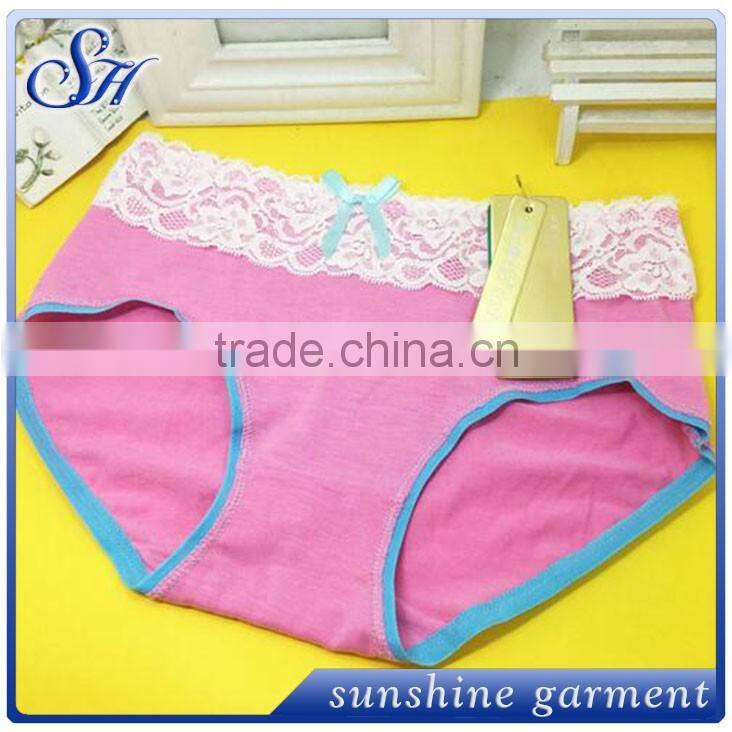 Hot sale lady sexy panty women lace soft underwear fashion colors