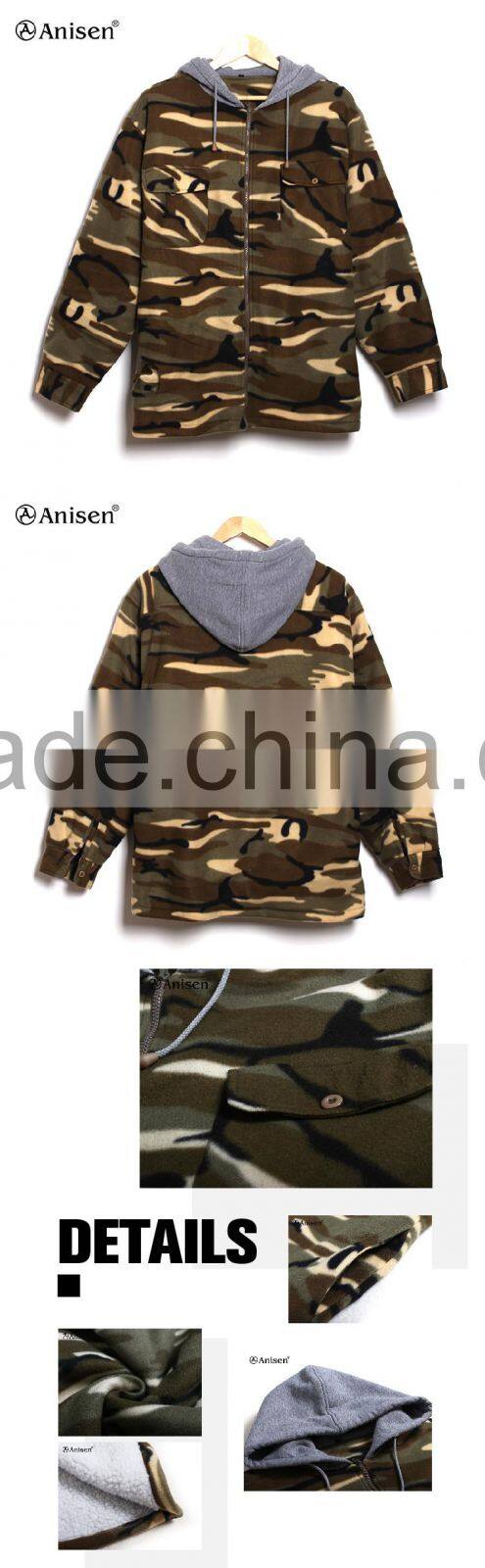 oem service winter custom polar fleece hunting men coat