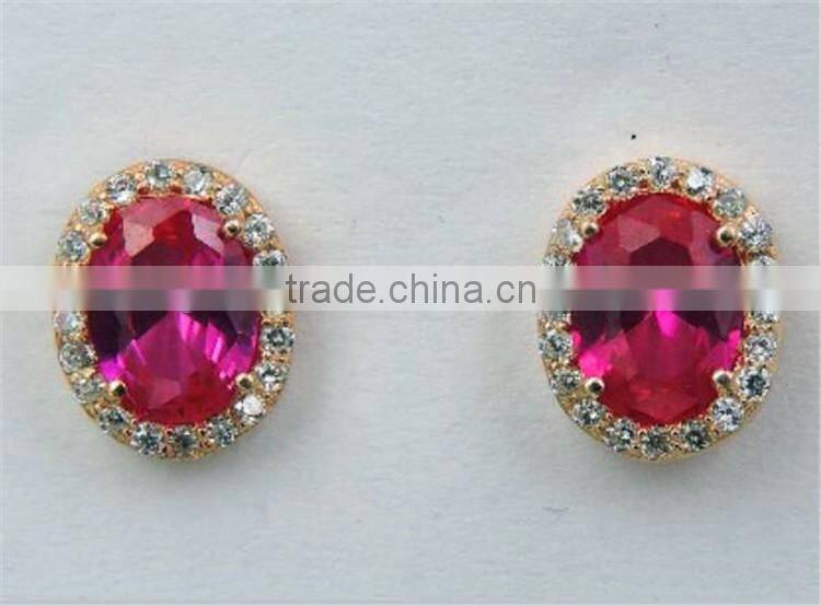 Cheap Wholesale 925 Sterling Silver Purple Diamond Stud Earrings