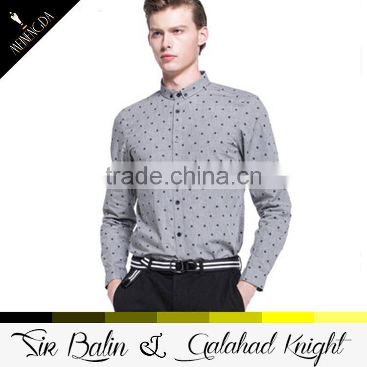 2015 new style brand new slim fit 100% cotton shirt and pant color combinations mens plus point shirt