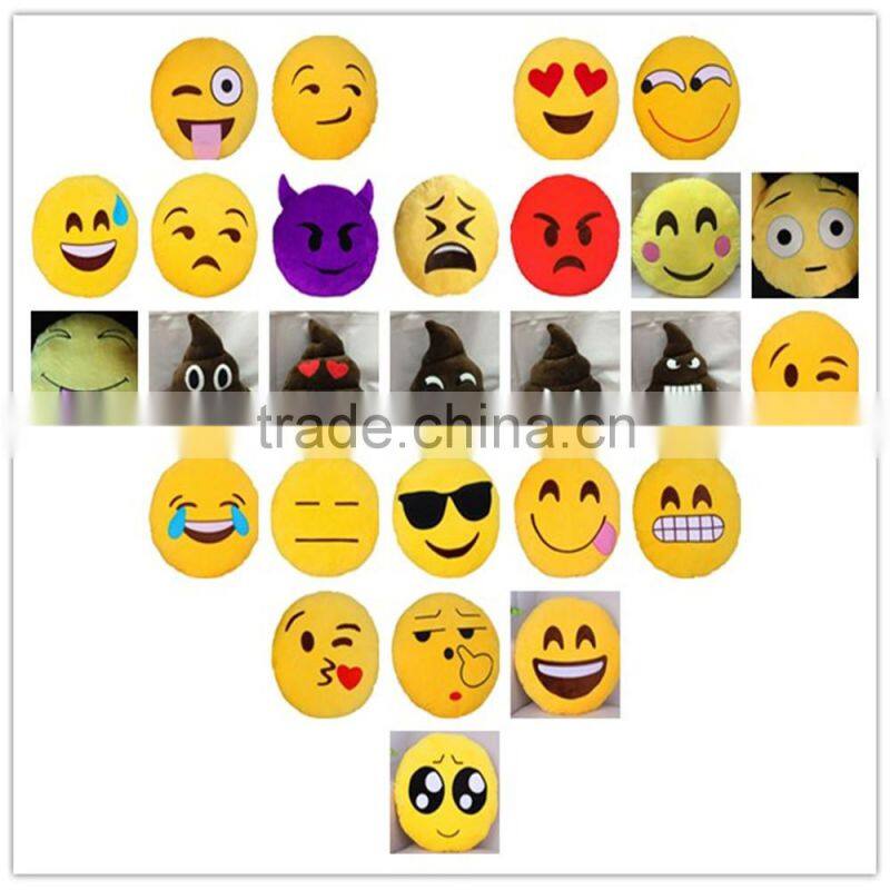 Promotional custom plush pillow, plush whatsapp emoji pillows,throw pillow