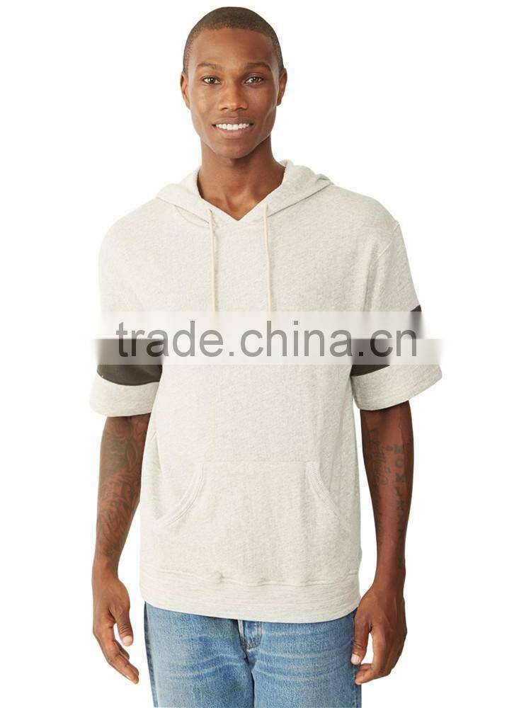 Mens french terry short sleeve hoodie