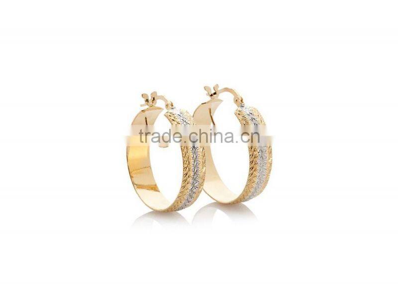 Gold Plated Artificial Hoop Earrings