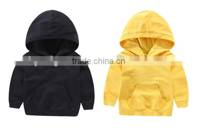 Wholesale OEM Fancy Custom Design Baby Cotton Long Sleeve Pullover Children Plain Hoodies For Kids