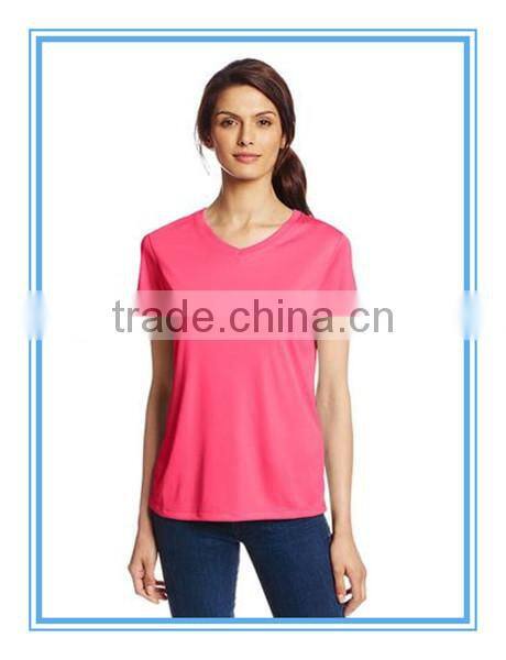 60% cotton 40% polyester womens t-shirts,Custom Dry Fit womens V-Neck Tee