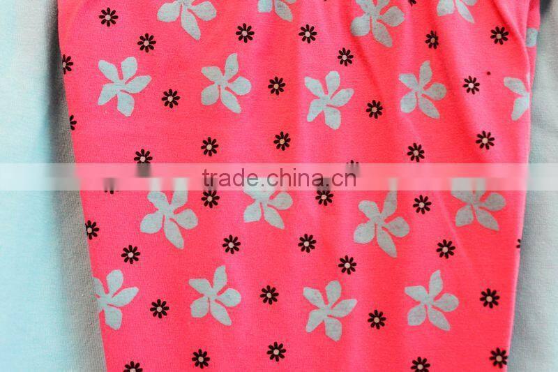 Wholesale Fashion Baby Knitted Pajama Printed Cap Sleeve Top +Long Pan Girls 2 Pcs Set TP-7711