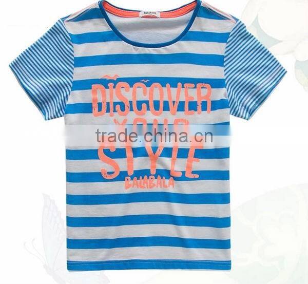 wholesale oem fashion design stripe boys t-shirt