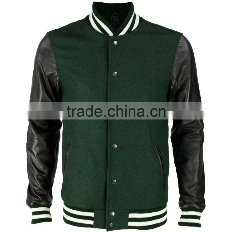 varsity jacket with leather sleeves for men,wholesale leather jackets for men