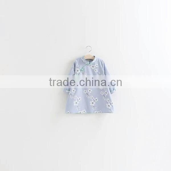 Hot 100% custom made clothing manufactures kids girls Chinese traditional dress 2016 new design