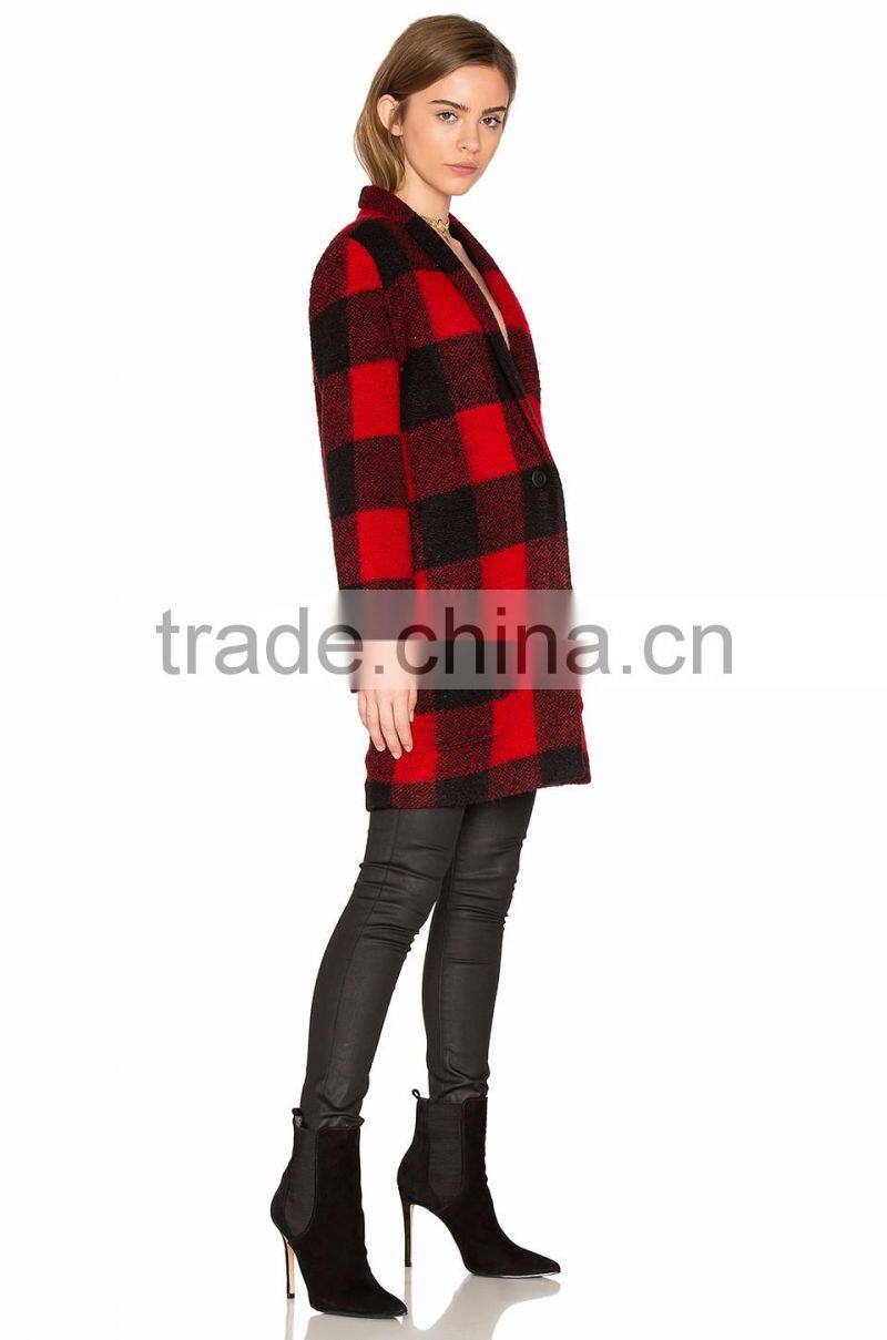 New arrival hot selling women coat fashion back slit coat manufacturer