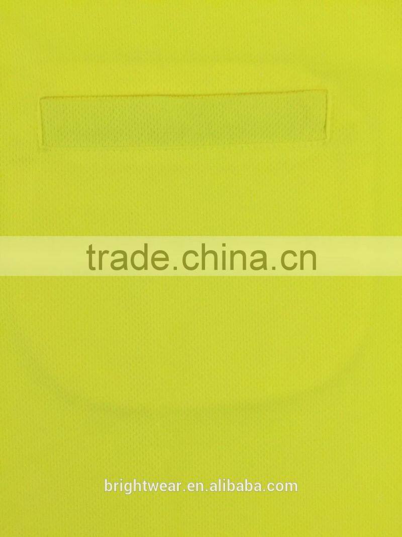 Hot sale yellow micro mesh self fabric collar high visibility safety warning polo shirt