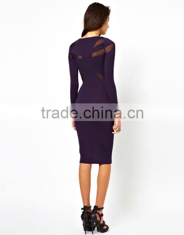 Midi Dress With Sequins And Mesh