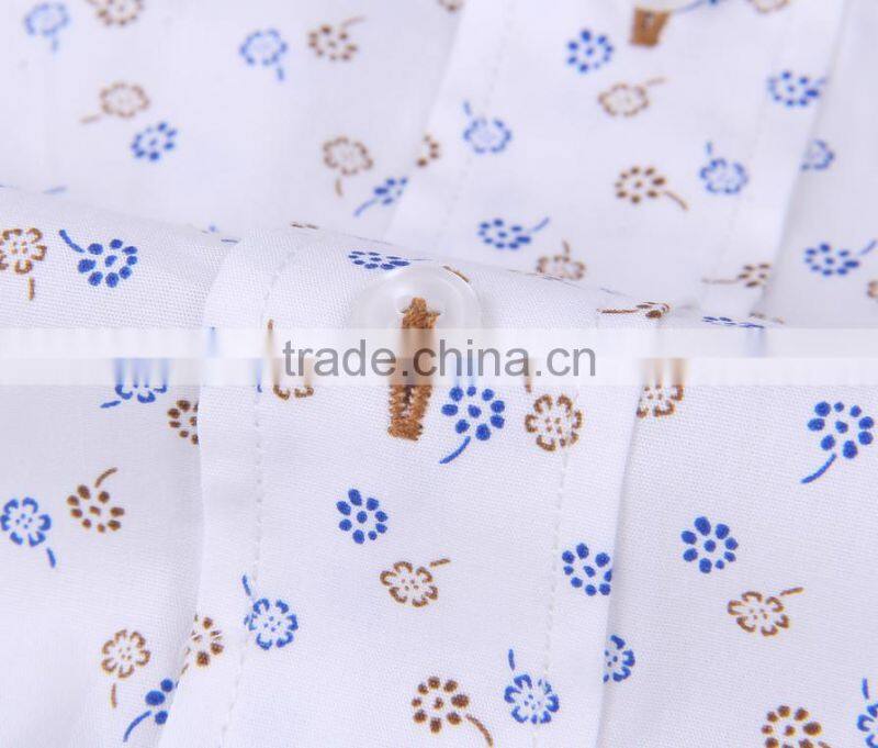 2017 Contrast collar and cuff slim fit mens shirt