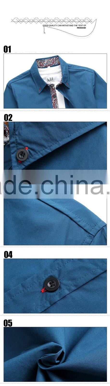 Hot sale fancy printing collar &placket regular fit casual men shirt with competitive price