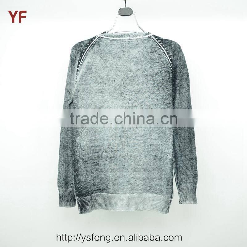 100% Cotton Fashion Knit Patterns Knitwear Woolen Sweater Designs For Ladies