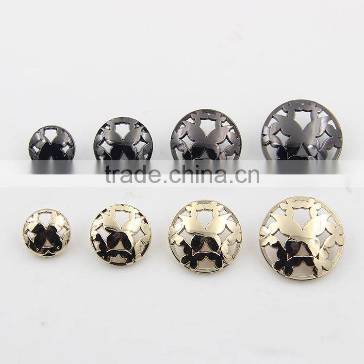 Wholesale Golden Black 13mm 20mm 23mm Shank Metal Buttons For Clothing
