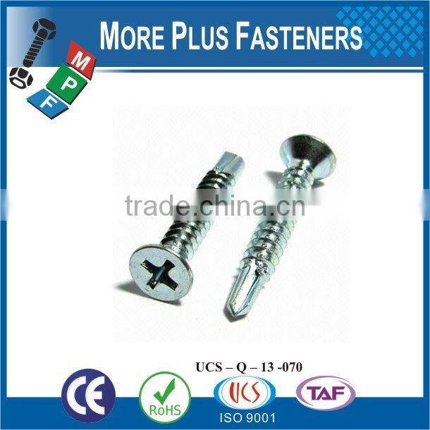 Made in Taiwan Steel Material High Quality PHIL Drive Flat Head Patta Milti Self Drilling Screws