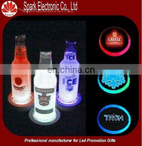 super thin flash blinking LED flashing coaster