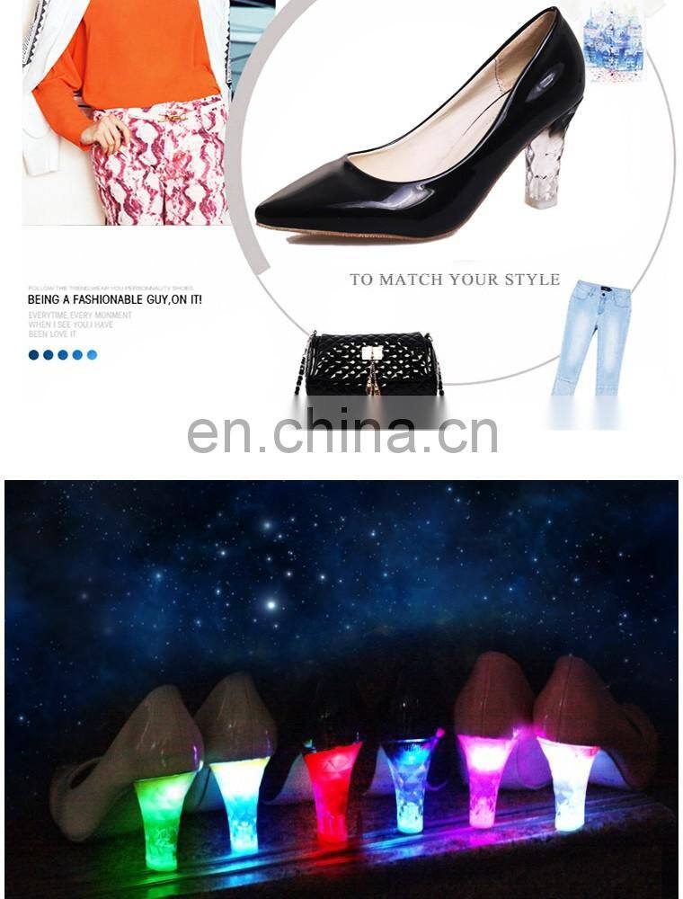 New Arrivels footwear Spring Wholesale Candy Multi Colored Pointy sexy high heels Led shoes Shining light Women shoes Tide shoes