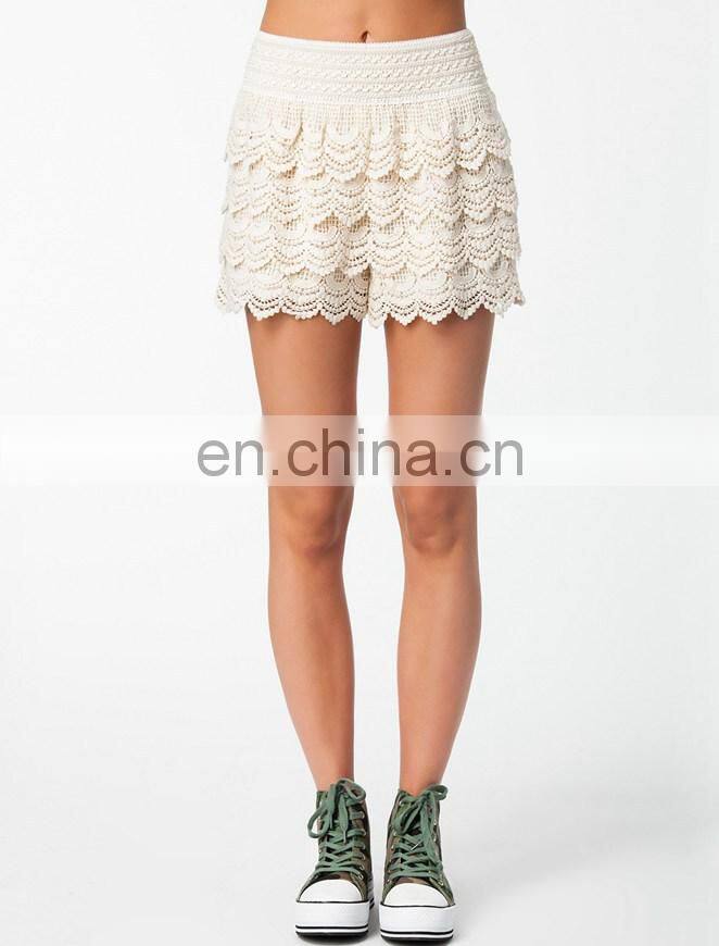 Wholesale elegant ladies crochet lace shorts lace shorts