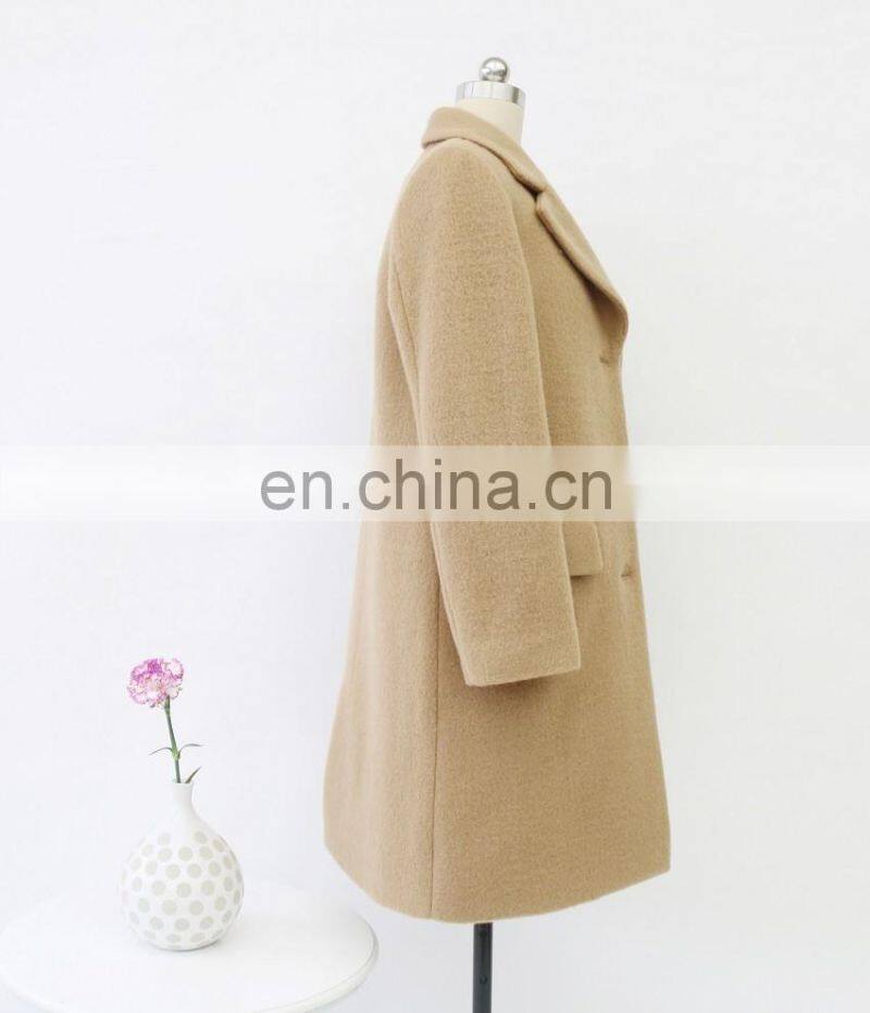 Fashion women winter wool coat with long sleeves