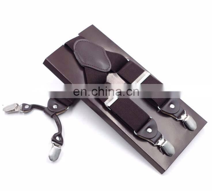 HOT SALE Adult Men's 4 clips high quality solid colors suspenders