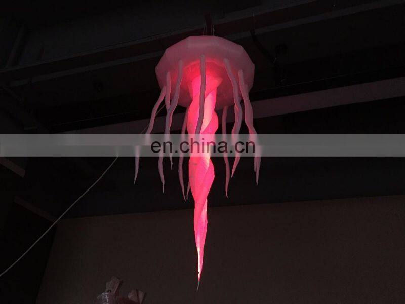 Purple inflatable jellyfish scaleph LED light, decoration for trade show