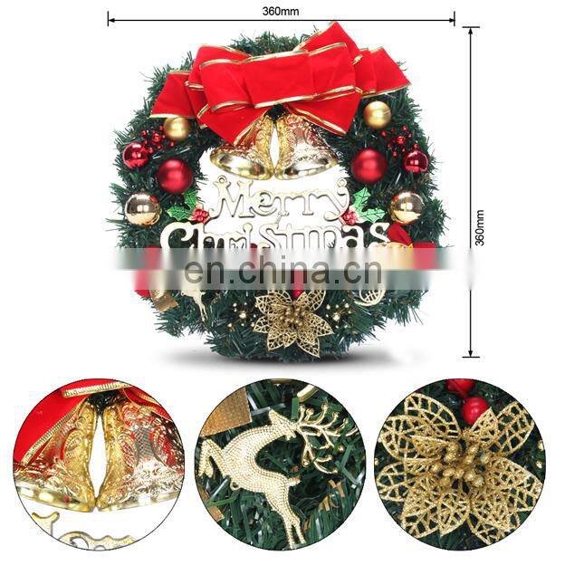 36CM Christmas Large Wreath Door Wall Ornament Garland Decoration