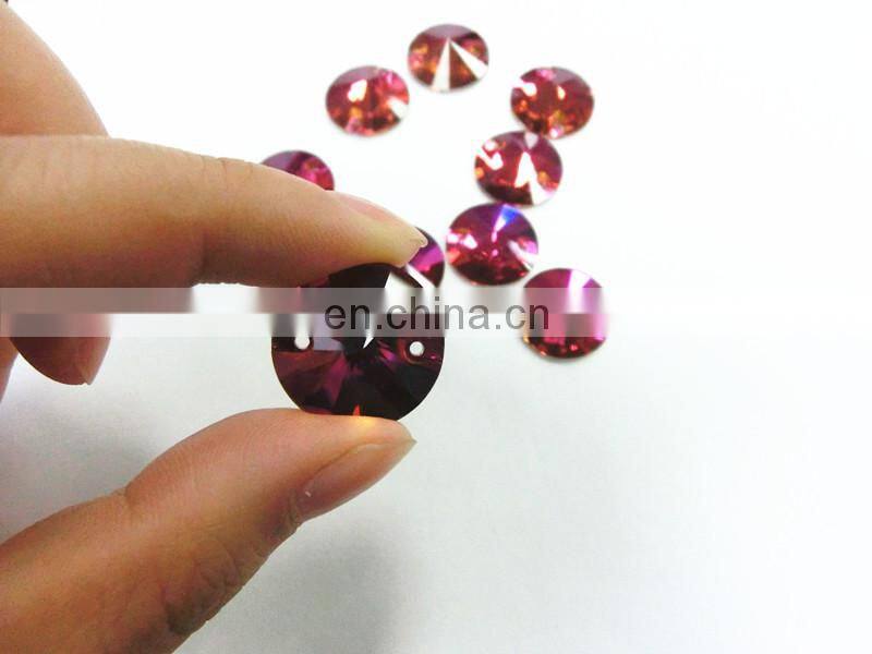 Crystal AB colorful round flatback crystals wholesale for shose making